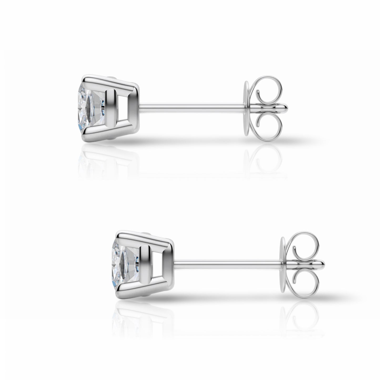 14K White Gold 0.30ctw Cushion Cut Earth Mined Diamond Stud Earrings