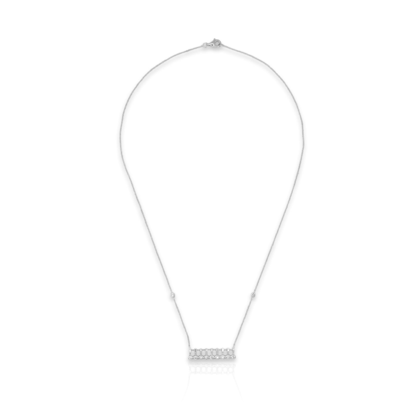 14K White Gold Diamond Pendant Necklace