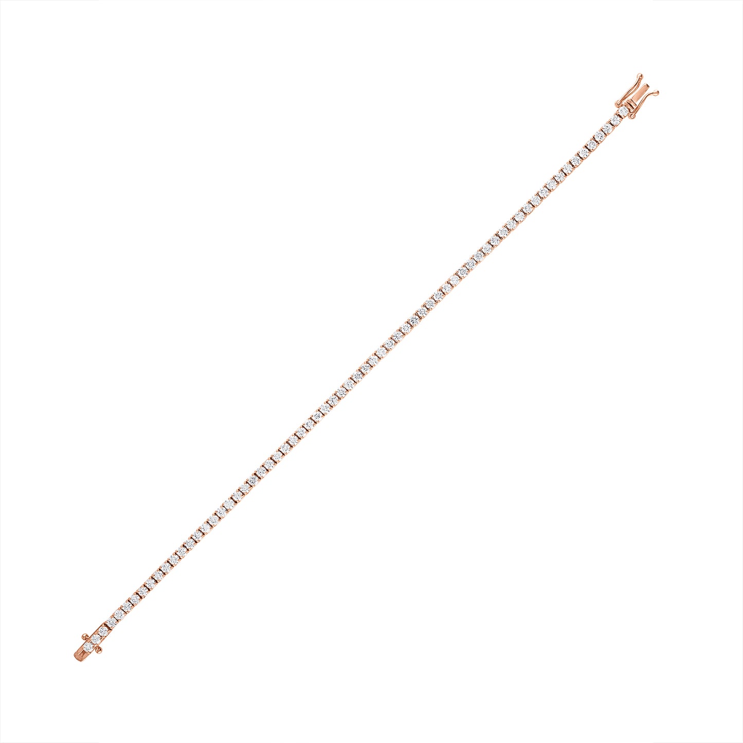 14K Rose Gold 2 Carat Diamond Tennis Bracelet