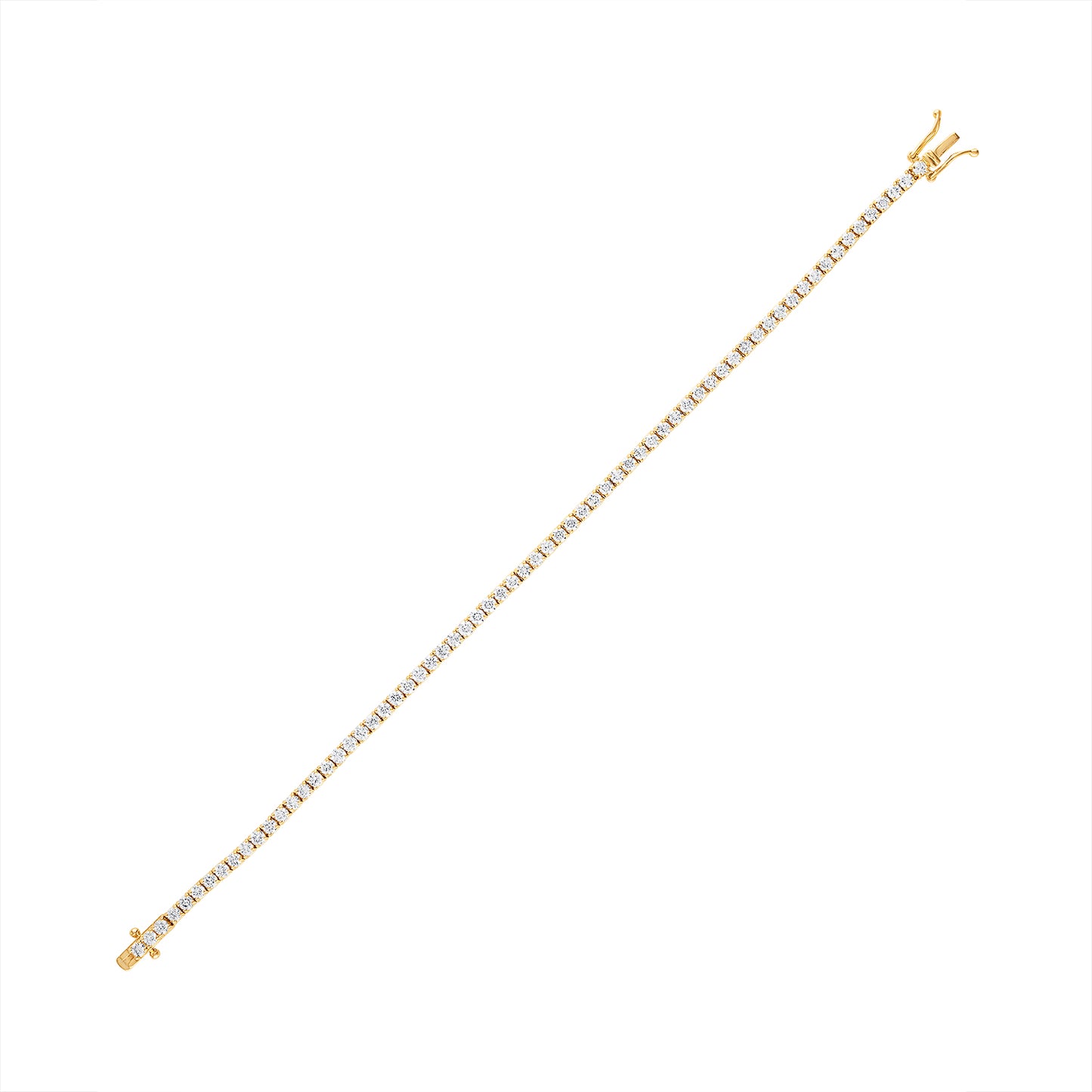 14K Yellow Gold 3 Carat Diamond Tennis Bracelet