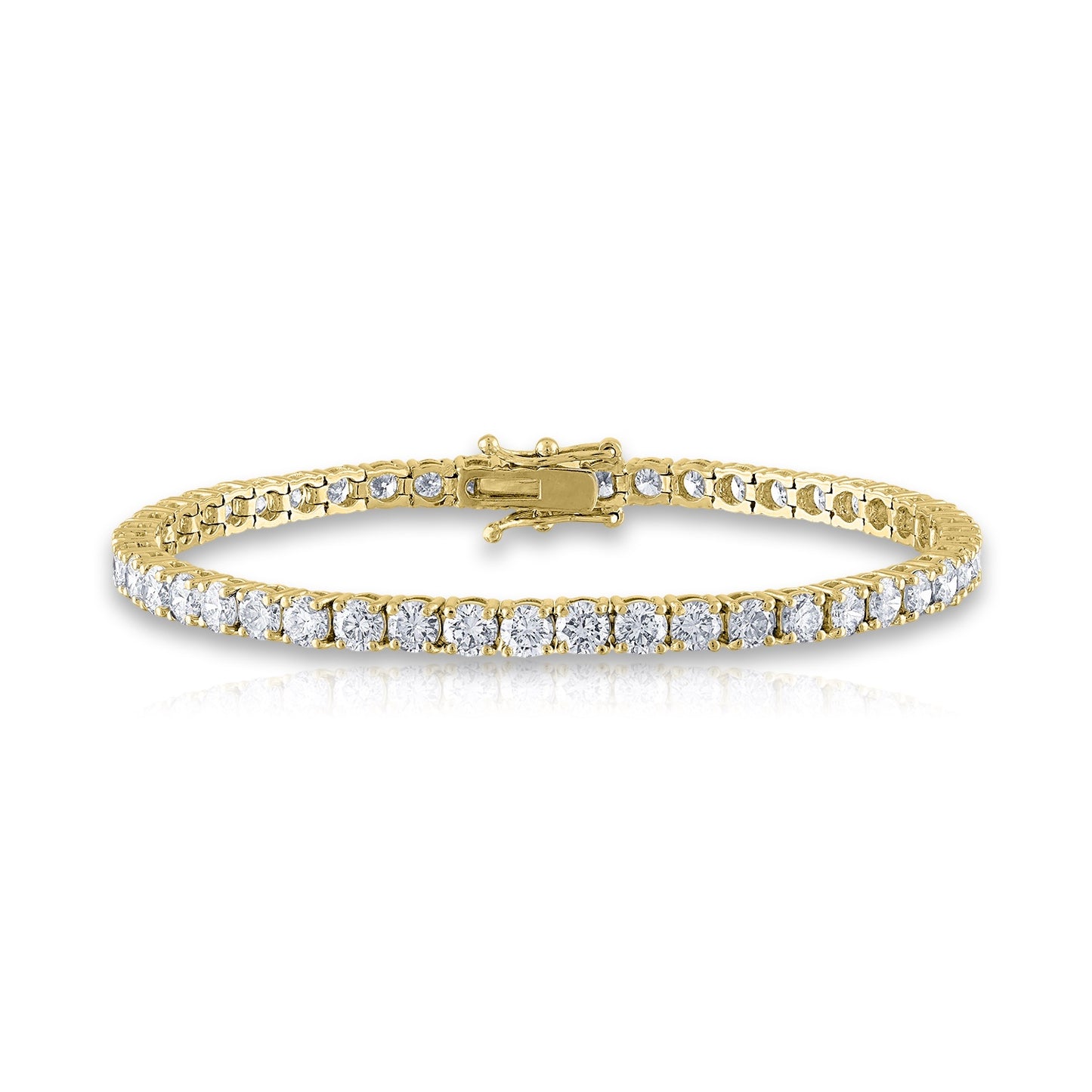 14K Yellow Gold 4 Carat Diamond Tennis Bracelet