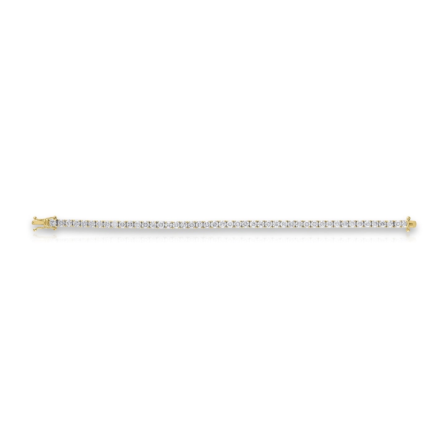 14K Yellow Gold 4 Carat Diamond Tennis Bracelet