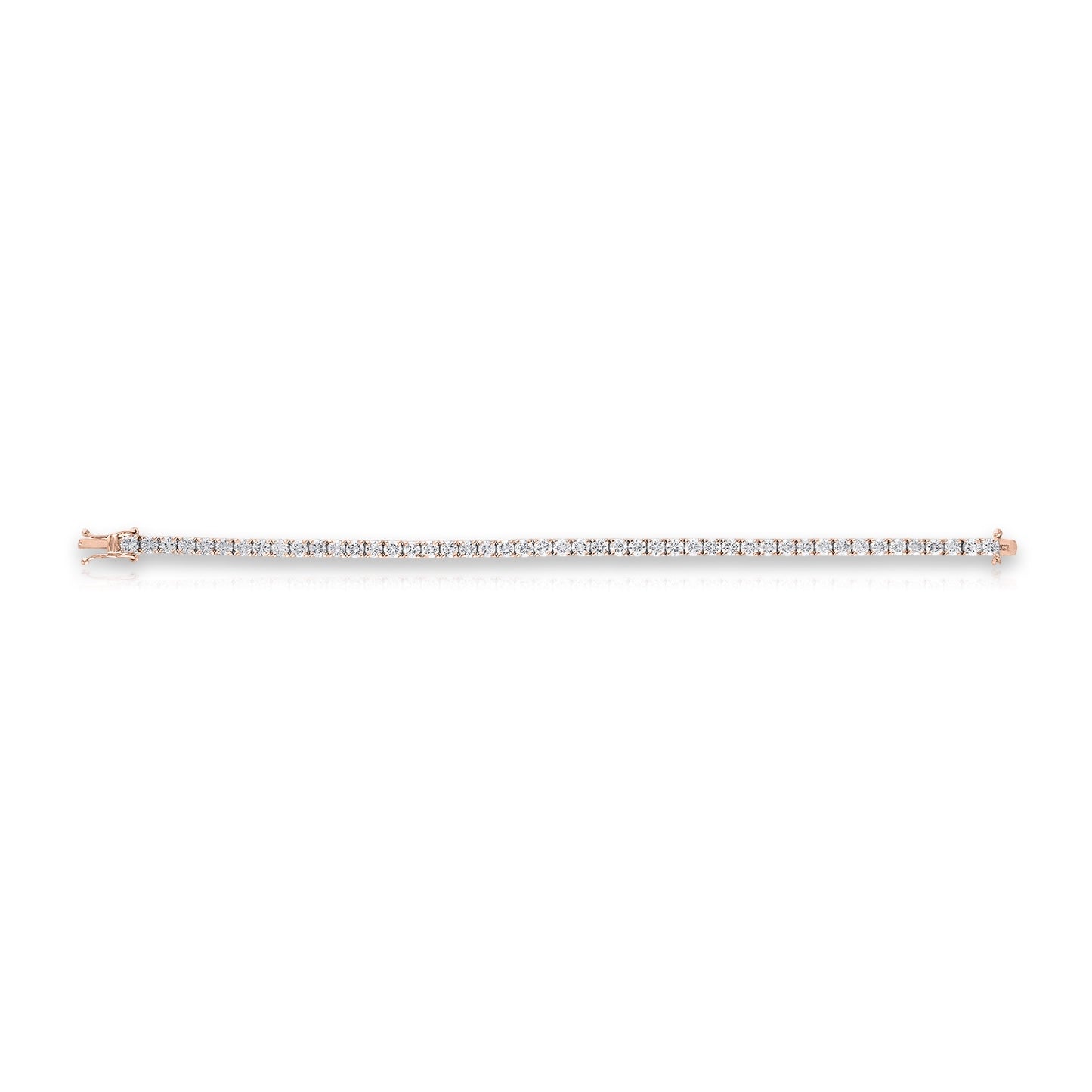 14K Rose Gold 4 Carat Diamond Tennis Bracelet