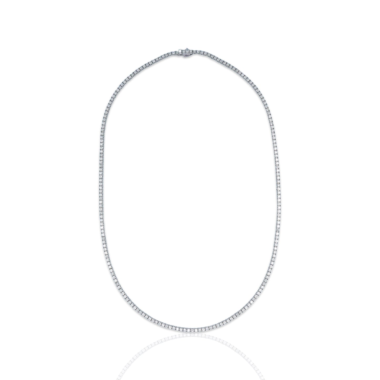 14K White Gold 3 carat Diamond Tennis Necklace