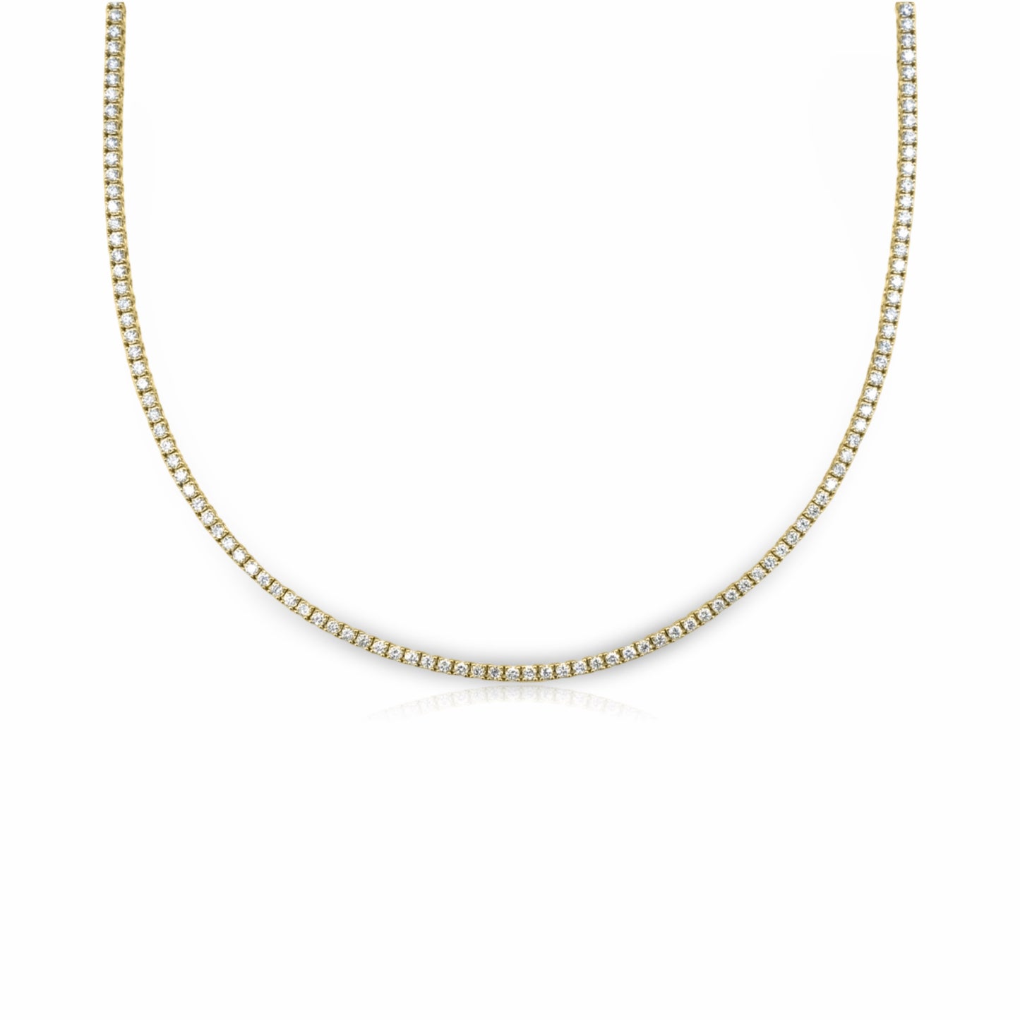 14K Yellow Gold 5 Carat Diamond Tennis Necklace