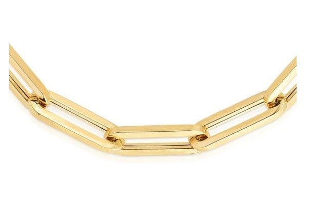 14K Yellow Gold Paperclip Chain Bracelet