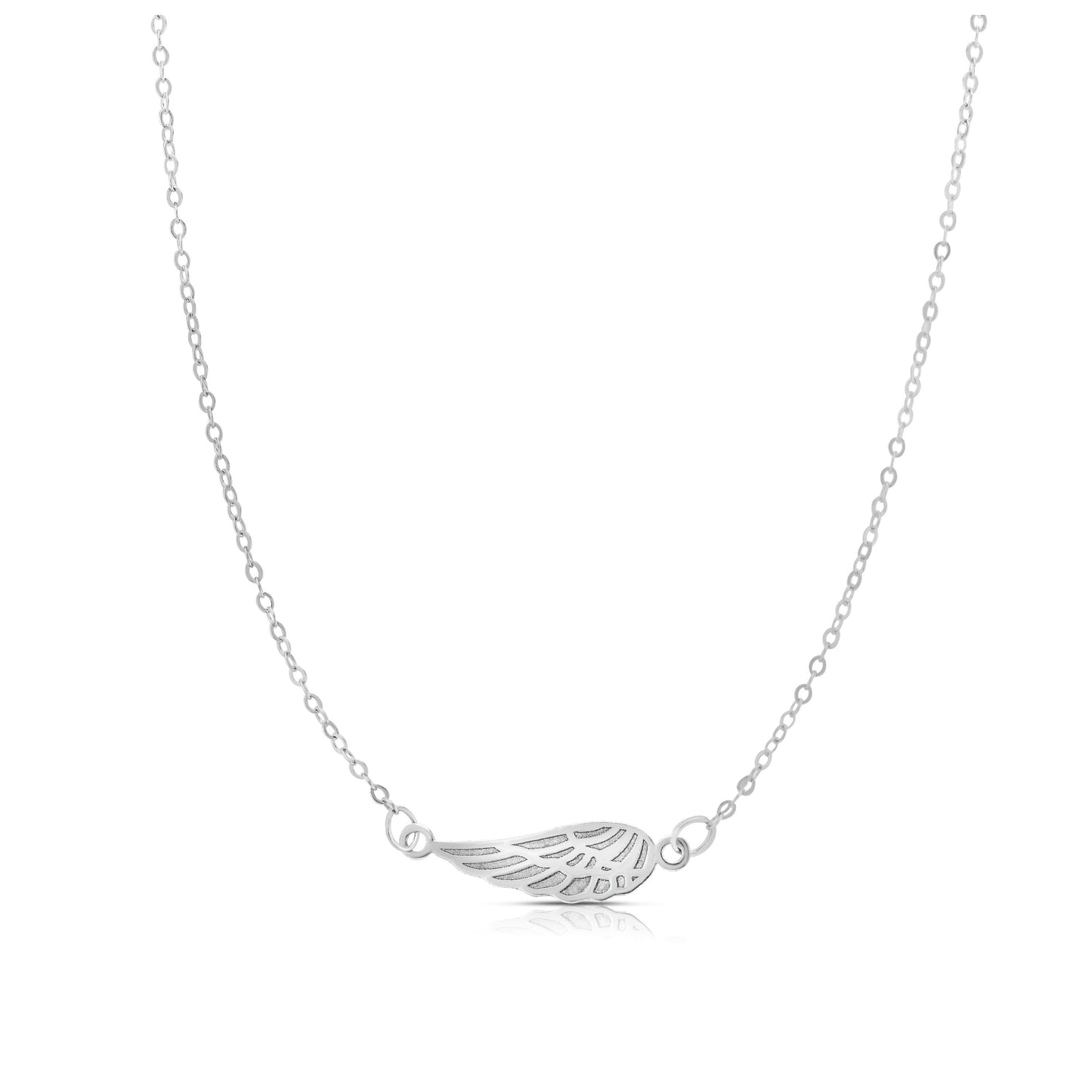 14K White Gold Angel Wing Necklace