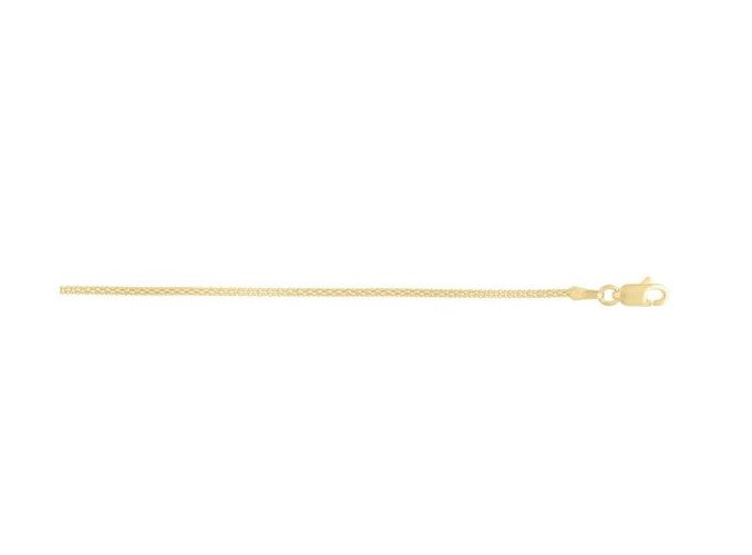 14K Yellow Gold Popcorn Chain Necklace - 1.3mm