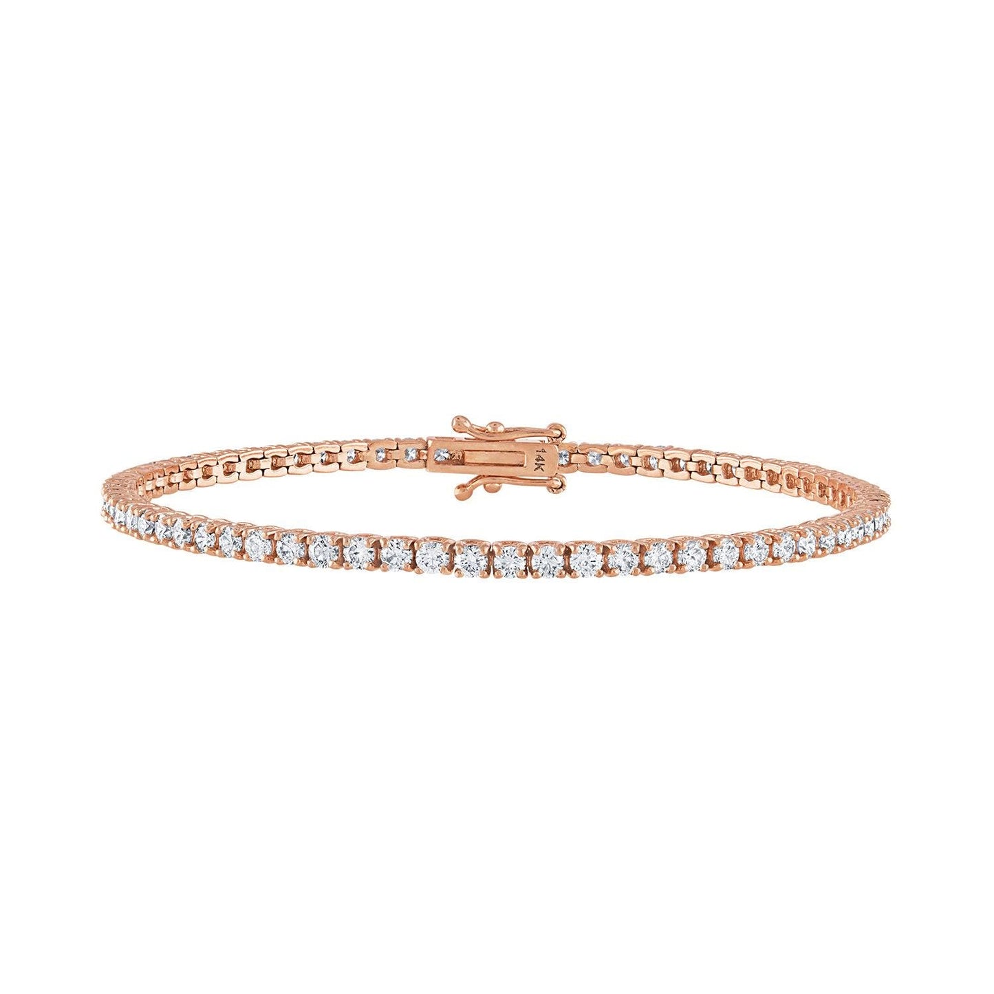 14K Rose Gold Diamond Tennis Bracelet