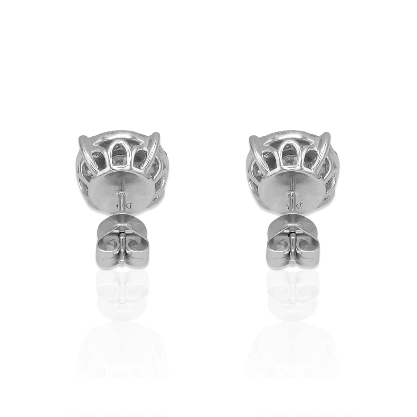 14K White Gold Diamond Stud Earrings