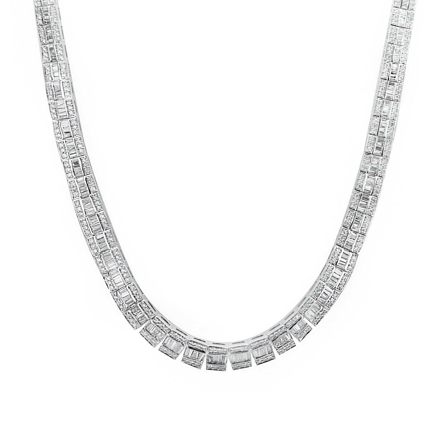 14K White Gold 12 carat Diamond Necklace