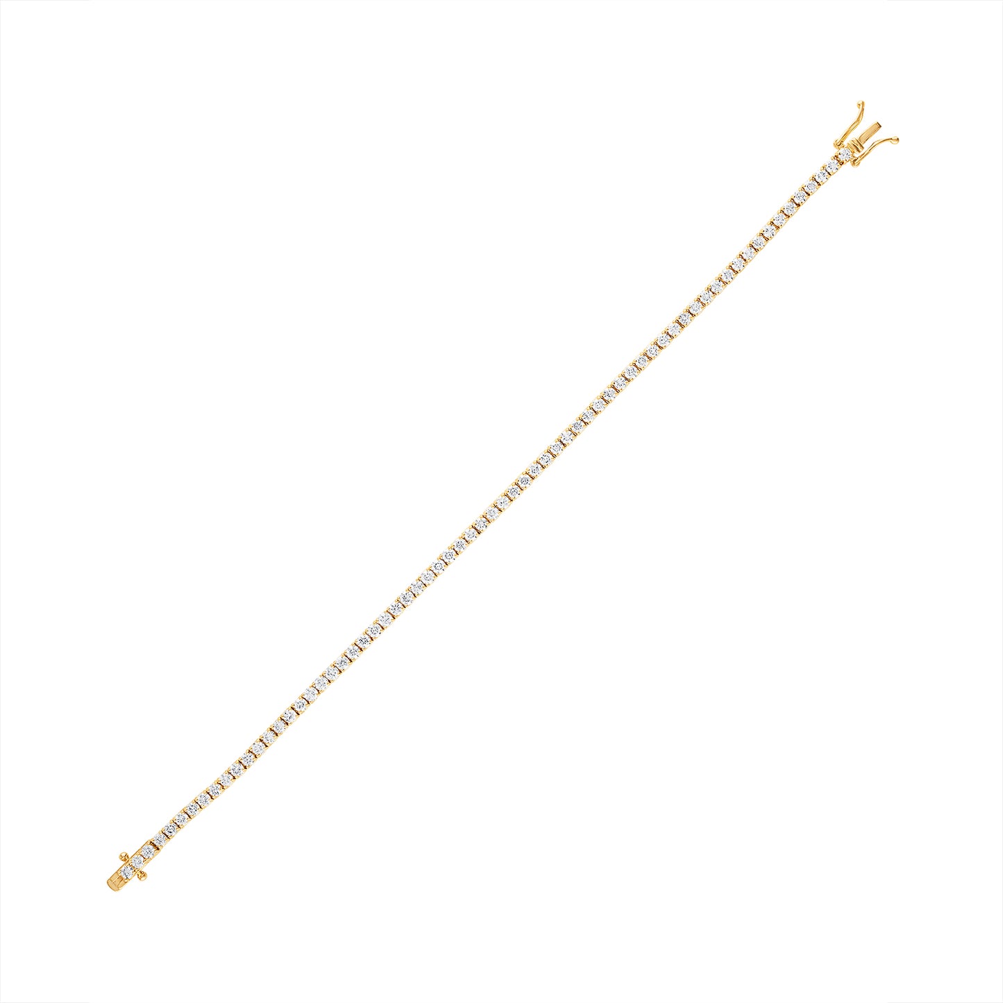 14K Yellow Gold Diamond Tennis Bracelet