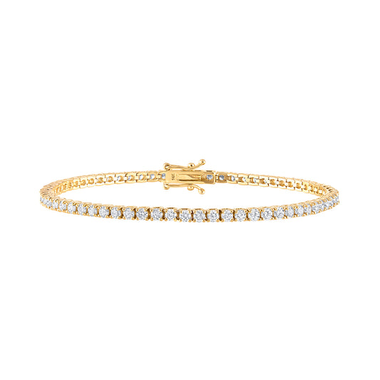 14K Yellow Gold Diamond Tennis Bracelet