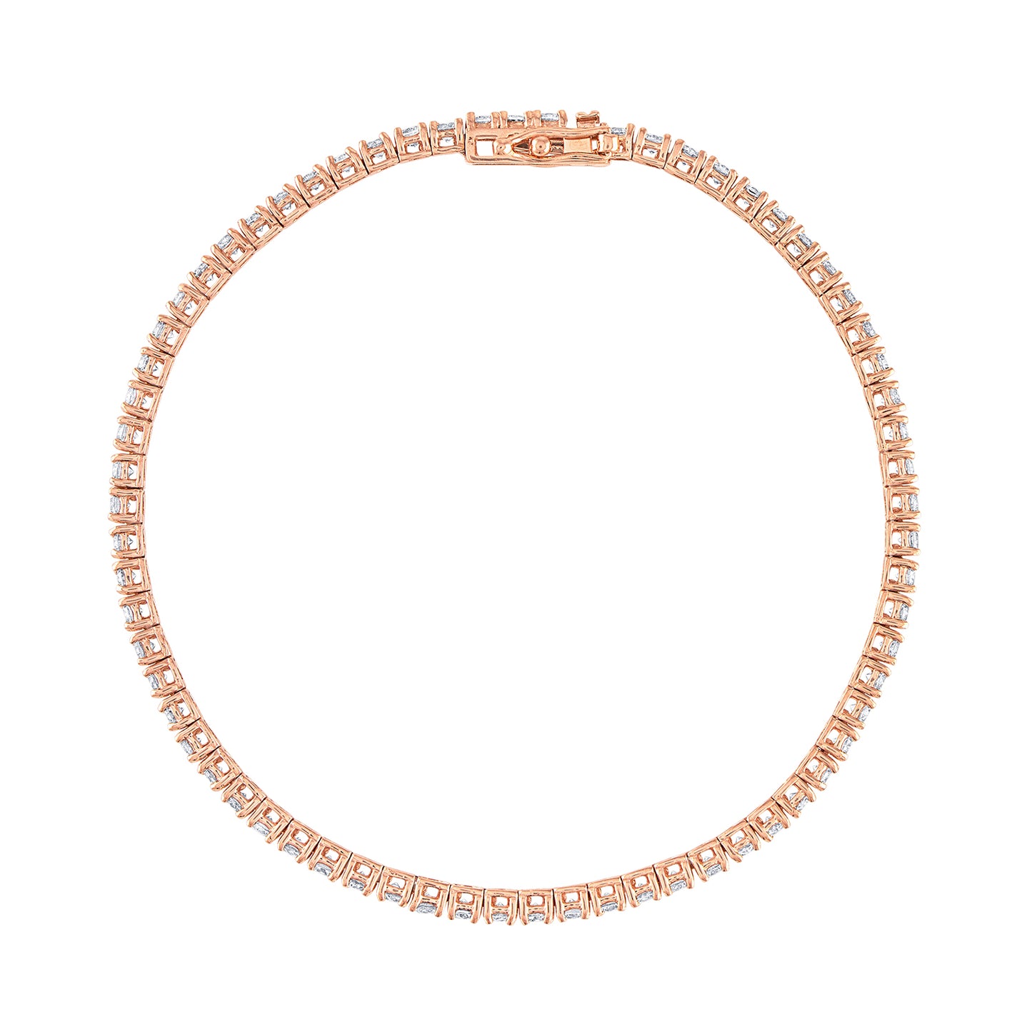 14K Rose Gold Diamond Tennis Bracelet