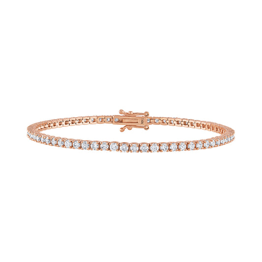 14K Rose Gold Diamond Tennis Bracelet