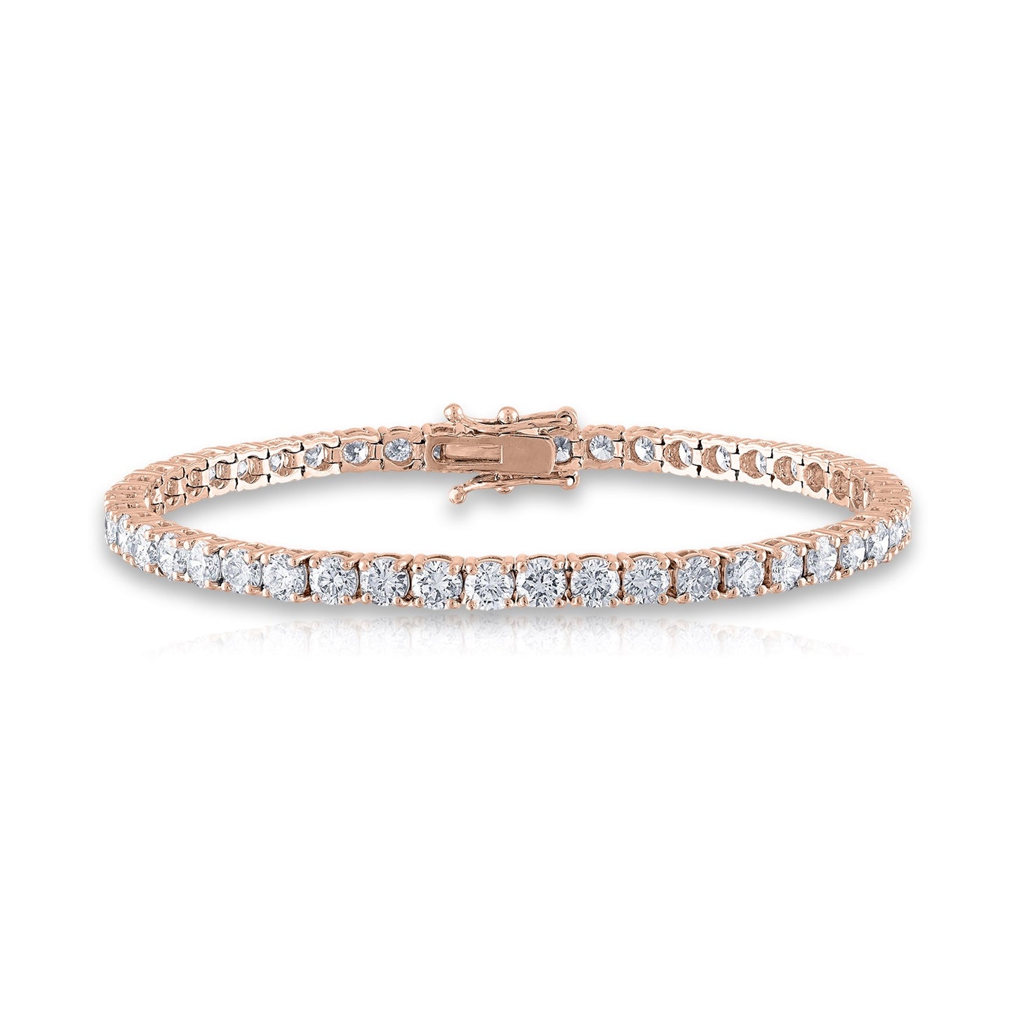 14K Rose Gold 6 Carat Diamond Tennis Bracelet