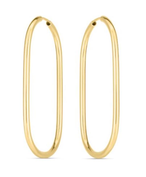 14K Endless Large Paperclip Hoop Earrings