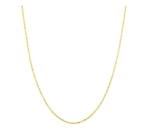 10K Yellow Gold Singapore Chain Necklace - 1.5mm