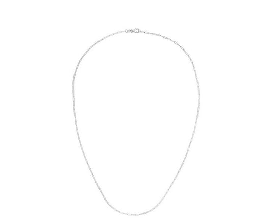 14K White Gold Paperclip Chain Necklace - 1.5mm