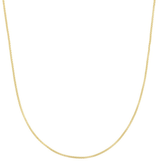 14K Yellow Gold Popcorn Chain Necklace - 1.3mm